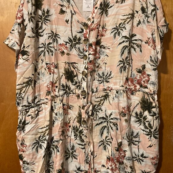 Rayon Slub Button Front Romper (Torrid, 3) - Picture 5 of 9